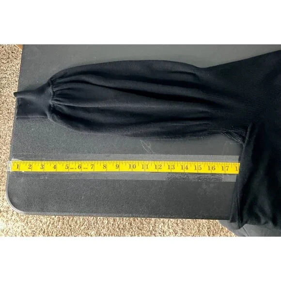 Torrid‎ Sweater Women 2X Black Puff Sleeve V-Neck Ribbed Hem Knit - Picture 11 of 11